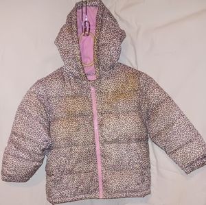 Faded Glory Girls Animal Print Puffer Jacket Size 3T